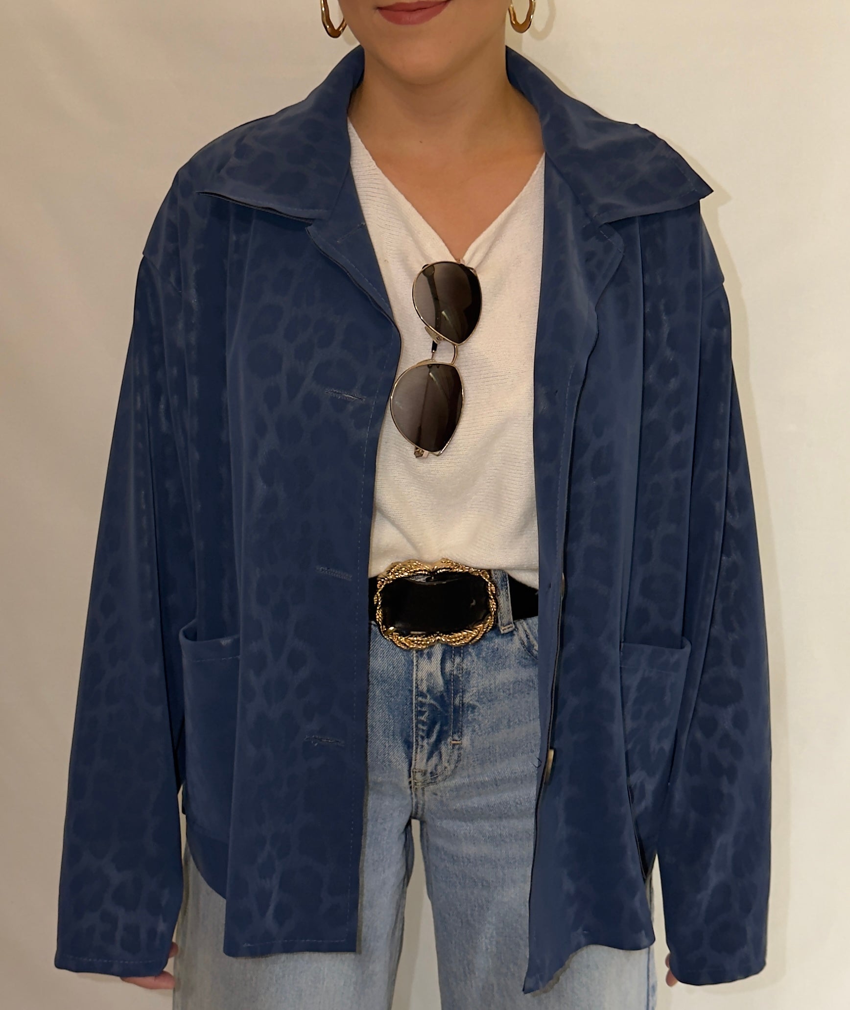 CHAQUETA LEOPARDO AZUL