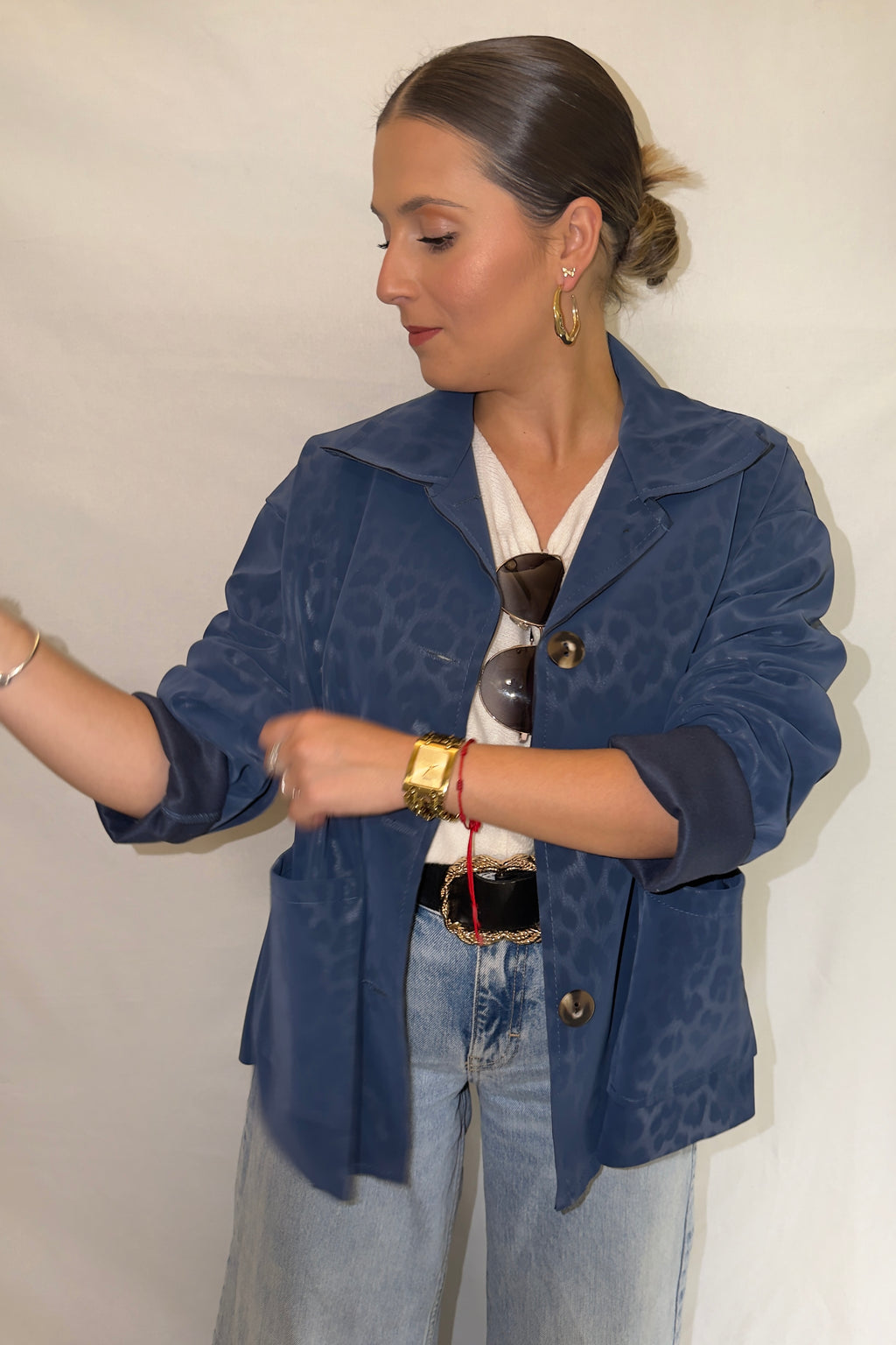 CHAQUETA LEOPARDO AZUL